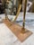 1970s Vintage Brass Oval Vanity Mirror With Marble Base For Sale - Image 5 of 10