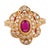 Contemporary French Vintage Ruby Diamond 18k Yellow Gold Ring, Size 6.25 For Sale - Image 3 of 7