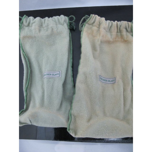 Glass Early 20th Century Steuben 7737 Pattern Clear Teardrop 5 3/4" White Wine Glass Pair With Sleeves For Sale - Image 7 of 8