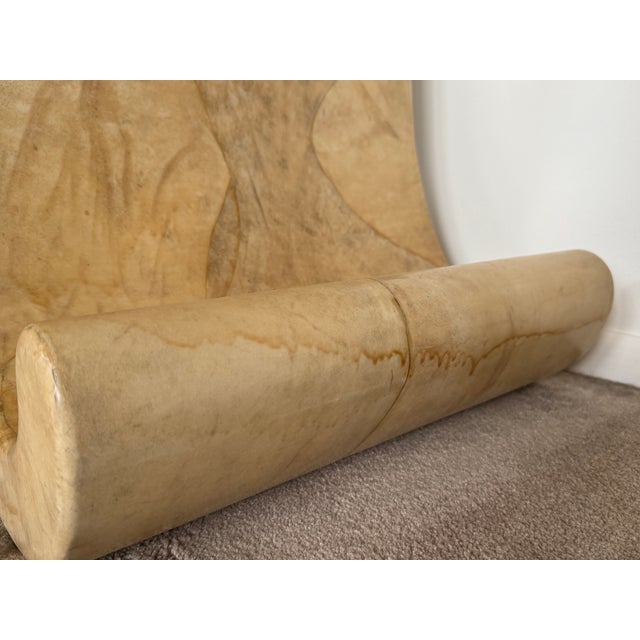 1970’s Karl Springer Attributed Lacquered Goatskin Console Table For Sale - Image 13 of 16