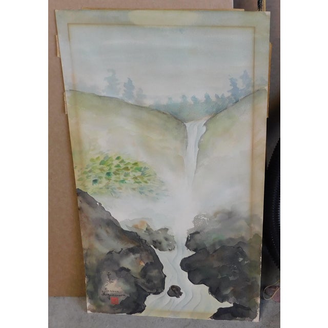 Original vintage watercolor by famous Japanese actor and artist, Sessue Hayakawa (1889-1973). Image size 12 x 22, signed...