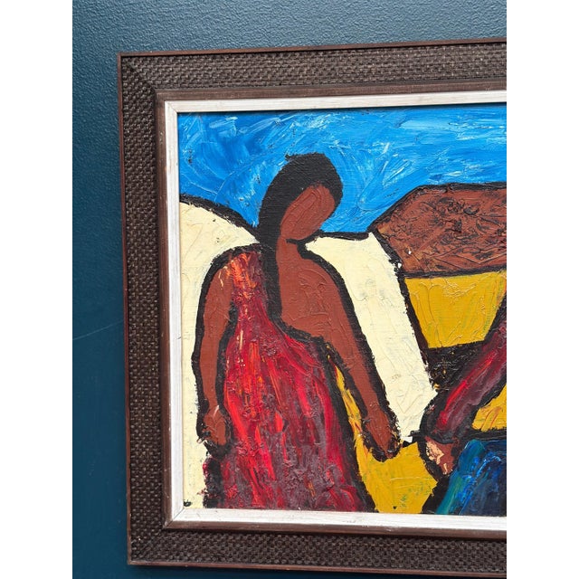 Mid-Century Modern Rollo, The Exchange, 1960s, Oil on Canvas, Framed For Sale - Image 3 of 14