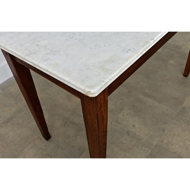 French 19th Century Oak & White Marble Console For Sale - Image 11 of 15