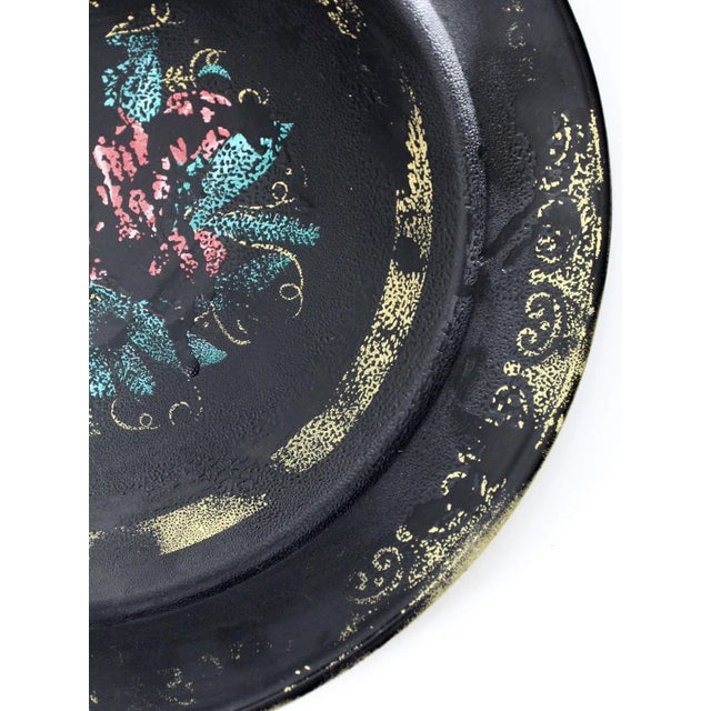 Black Vintage Tole Tray For Sale - Image 8 of 9