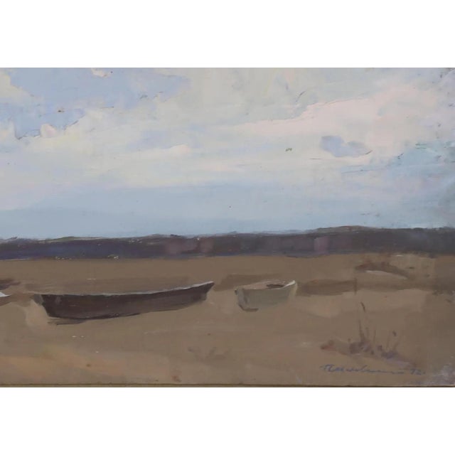 Antique Ukrainian Impressionist Landscape Oil Painting, 1972 For Sale - Image 6 of 6