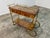 Wood Italian Burl Wood and Brass Bar Cart, 1950s For Sale - Image 7 of 15