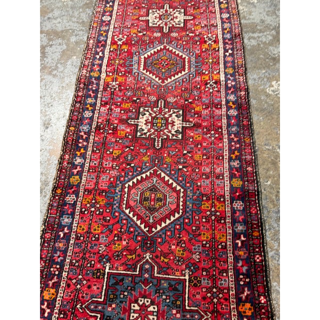 3ft 1in × 10ft 10in Karajeh Heriz Persian Rug, Circa 1930's For Sale - Image 4 of 12