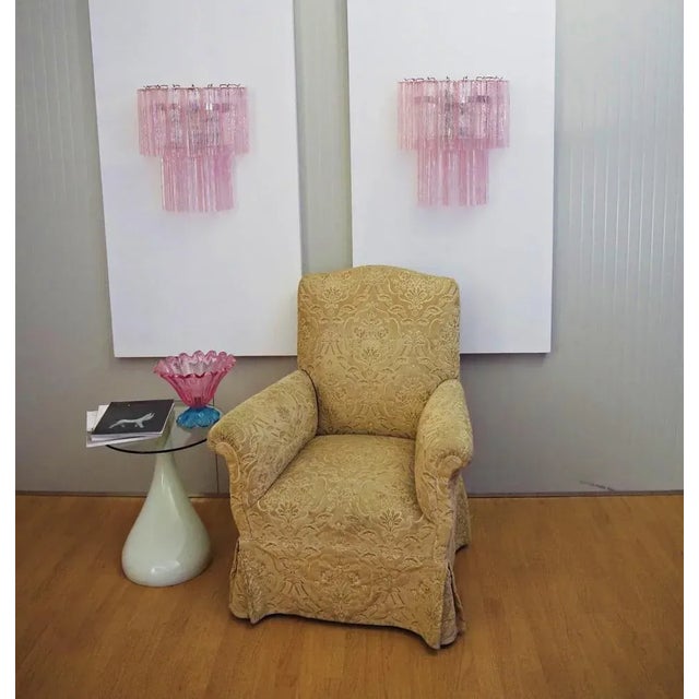 Murano Glass Tube Wall Sconces with Pink Glass Tubes, Set of 2 For Sale - Image 5 of 13