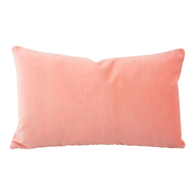 Kate Spade Calmative in Persimmon Velvet Lumbar Pillow Cover For Sale