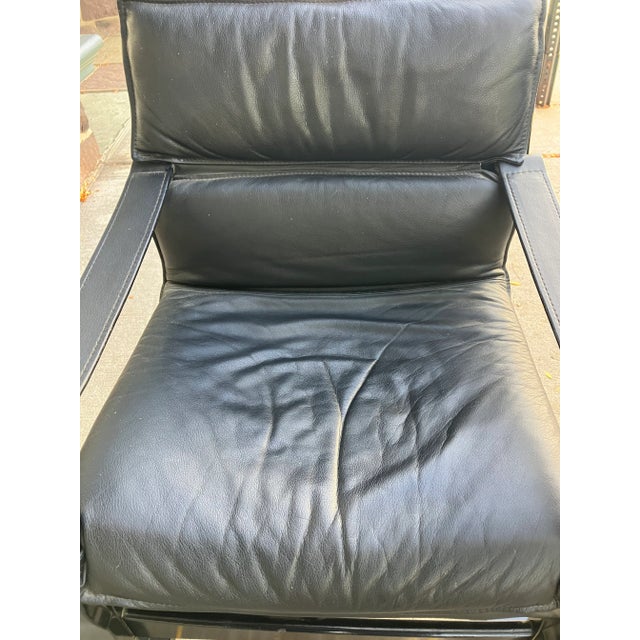 Mid Century Modern Swedish Black Leather Ake Fribytter Lounge Chairs -a Pair For Sale - Image 4 of 14