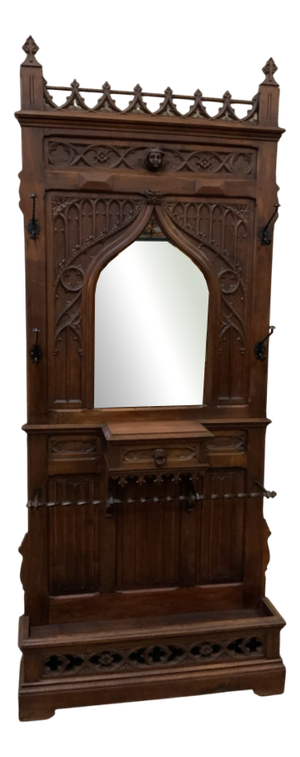 Antique Clothes Rack with Drawer, 1880
