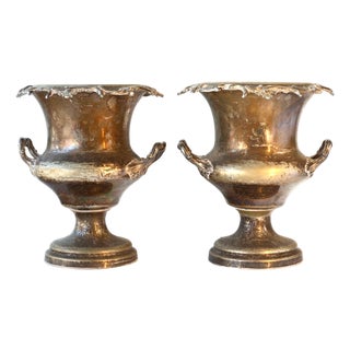 Antique Champagne Buckets W/ Armorial Crest, a Pair For Sale
