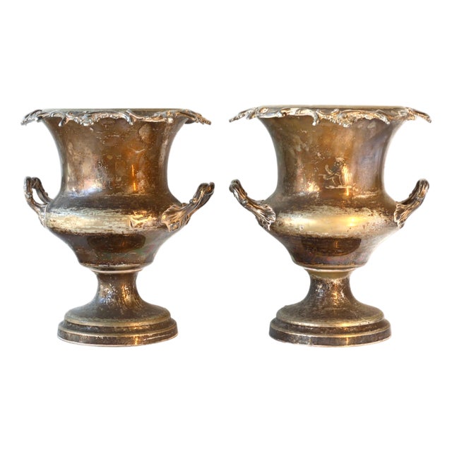 Antique Champagne Buckets W/ Armorial Crest, a Pair For Sale