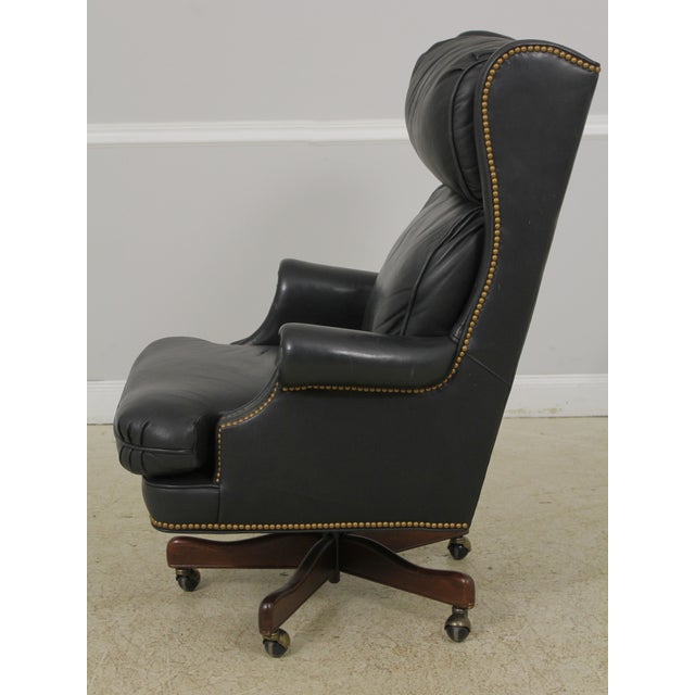 Bradington Young Black Leather Office Desk Chair Chairish