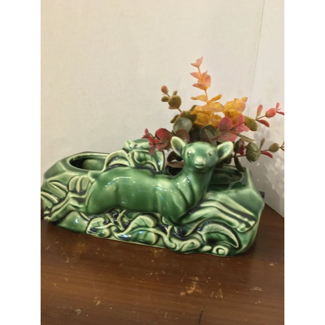 Vintage 1960s Green Deer Tv Lamp with Planter For Sale - Image 11 of 12