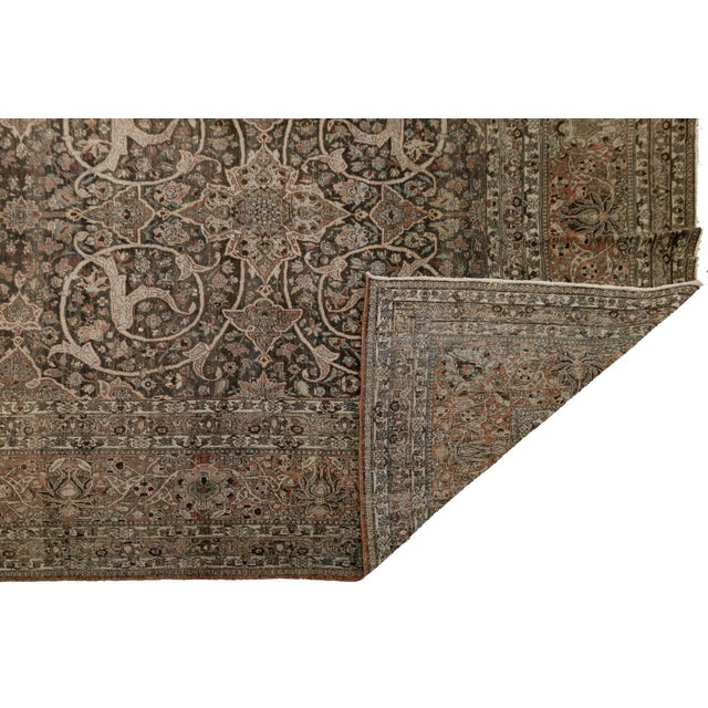 Transitional Antique Bakhtiari Rug With Intricate All-Over Scroll & Medallion Pattern For Sale - Image 3 of 12