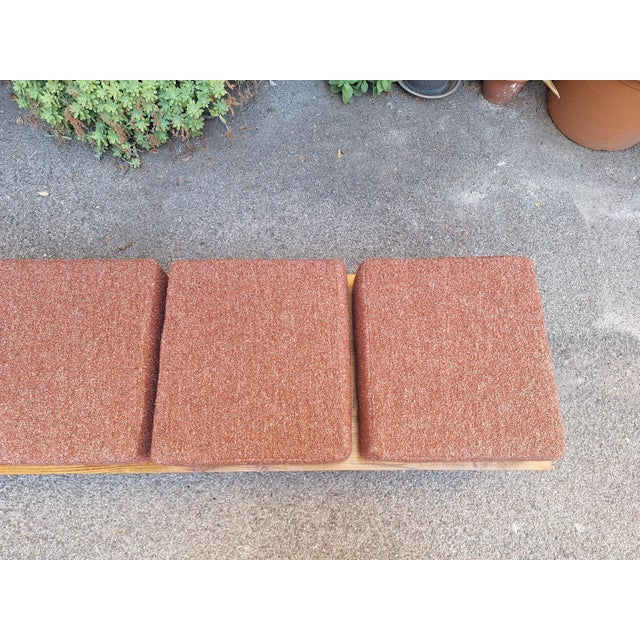 Large Francesco Giuseppe Series Bench with Brick Bouclé Seat by Luigi Caccia Dominioni for Azucena, 1950s For Sale - Image 12 of 16
