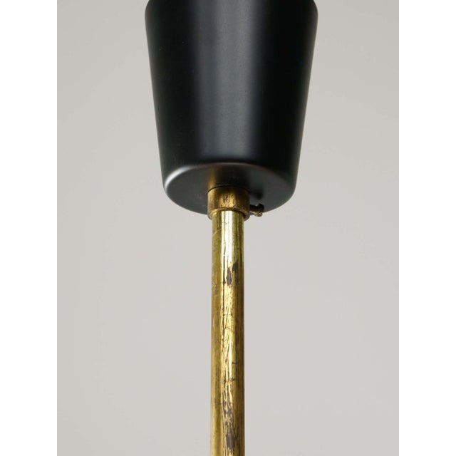 Mid-Century Modern Italian Brass and Opaline Chandelier For Sale - Image 10 of 16