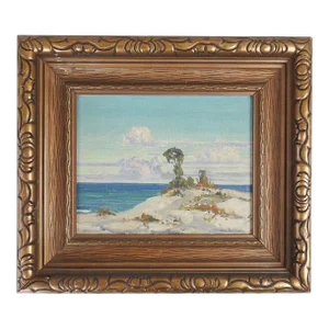 Vintage Charles Worden Bethell California Coastal Landscape Painting