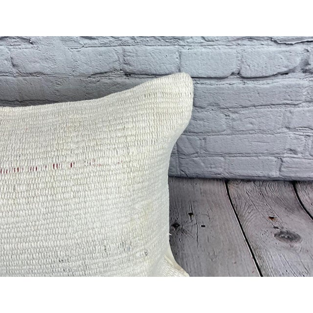 Turkish 16 x 24 Hemp Pillow Turkish Cushion Natural White Pillow Cushion Cover For Sale - Image 3 of 4