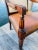 Wood Polo Ralph Lauren Classic Vintage Carved Wood Accents Arm Chairs With Traditional Cognac Leather Seats - A Pair For Sale - Image 7 of 11