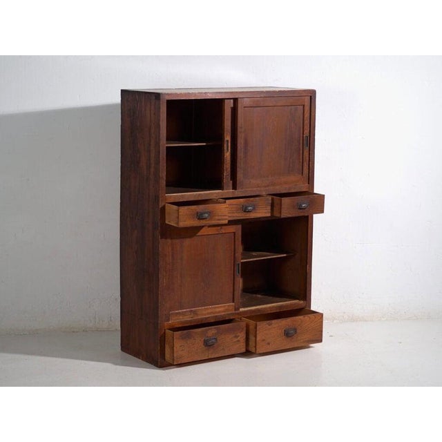 Brown Antique Japanese Cedar Cupboard For Sale - Image 8 of 16
