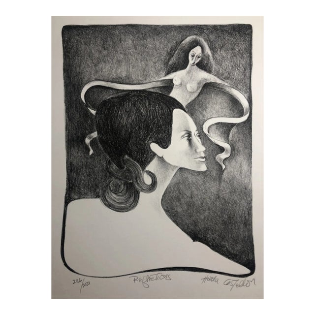1977 Hilda Castellon Reflections Lithograph For Sale