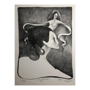 1977 Hilda Castellon Reflections Lithograph
