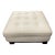 Roche Bobois Tufted Leather Ottoman, 36 X 36, Cream For Sale