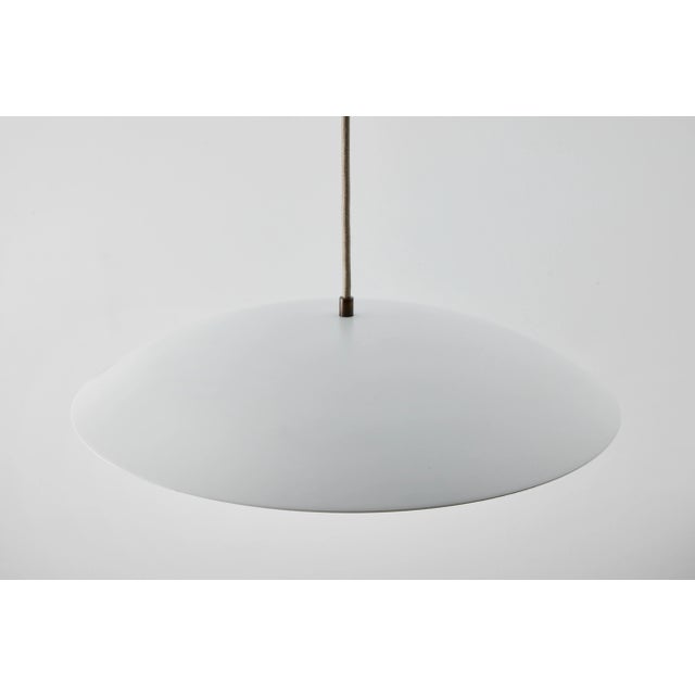 Gabi' Perforated Brass Dome & White Painted Metal Pendant by Alvaro Benitez For Sale - Image 12 of 13