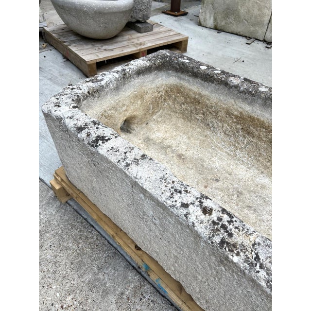French Country A Long Rectangular Limestone Field Trough From Burgundy, France, 19th Century For Sale - Image 3 of 16