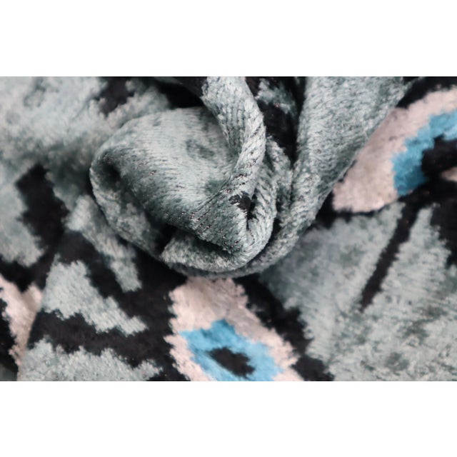 2020s Contemporary Handmade Velvet Evil Eye Good Luck Throw Pillow & Down Feather Insert For Sale - Image 5 of 11