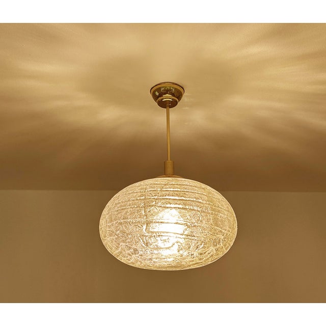 Large Vintage Glass Pendant Light from Doria, 1970s For Sale - Image 4 of 16