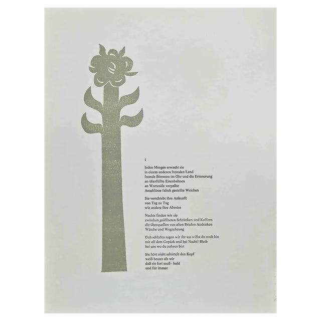 Jean Lurçat, The Tree with Poem, Lithograph, Mid-20th Century For Sale