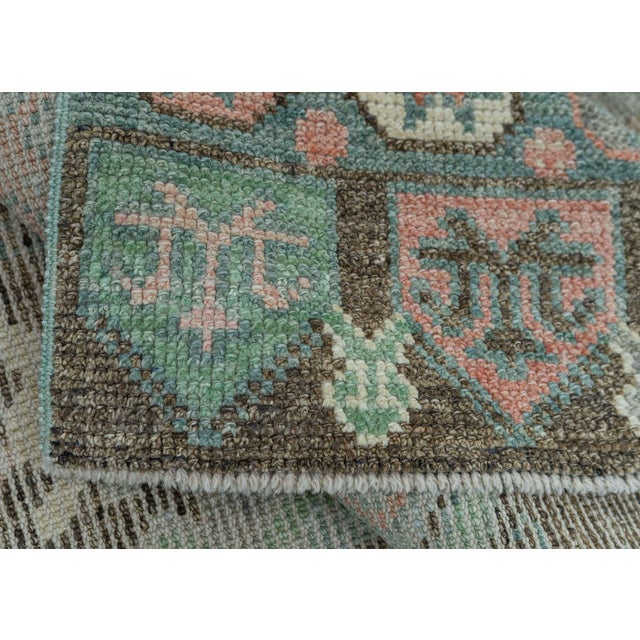 Teal Turkish Oushak Rug 2'9" x 10'6" #20022 For Sale - Image 8 of 8