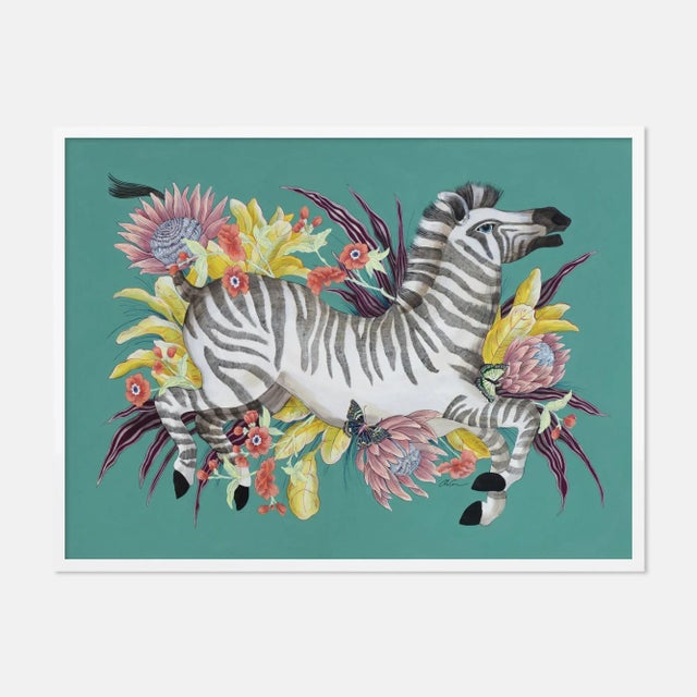 Contemporary Mane Event by Allison Cosmos in White Frame, Large Art Print For Sale - Image 3 of 3