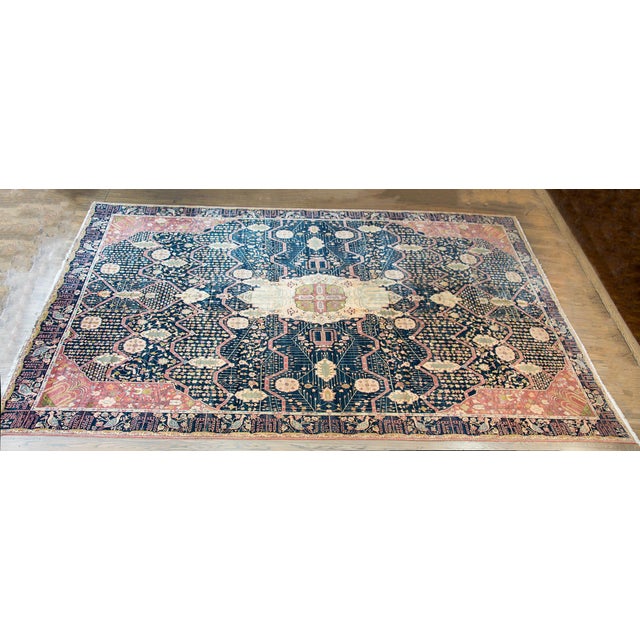 Vintage Indian Sarouk Farahan-Style Rug For Sale In Chicago - Image 6 of 16