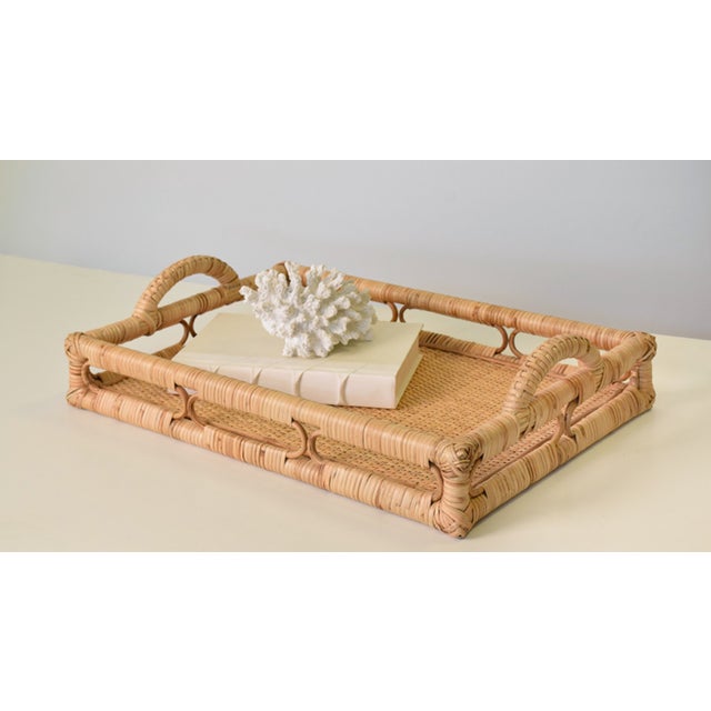 2020s Matthew Izzo Home Tatum Rattan Tray For Sale - Image 5 of 5