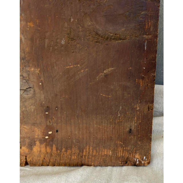 19th Century Hand Painted Religious Icon Painted on Wood Panel For Sale In Tampa - Image 6 of 7