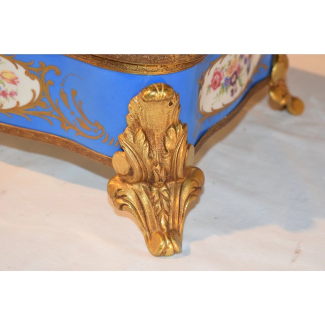 Sevres Style Porcelain Footed Dresser Box, C. 1920 For Sale - Image 12 of 13