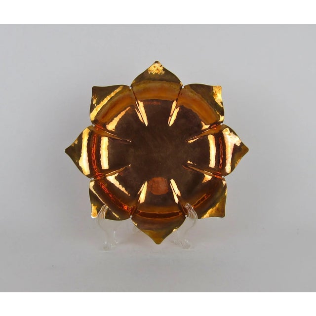 Metal Marie Zimmermann Arts & Crafts Copper Lotus Dish For Sale - Image 7 of 12