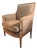Vintage Velvet Armchair With Green Wash and Gilt Carved Frame For Sale