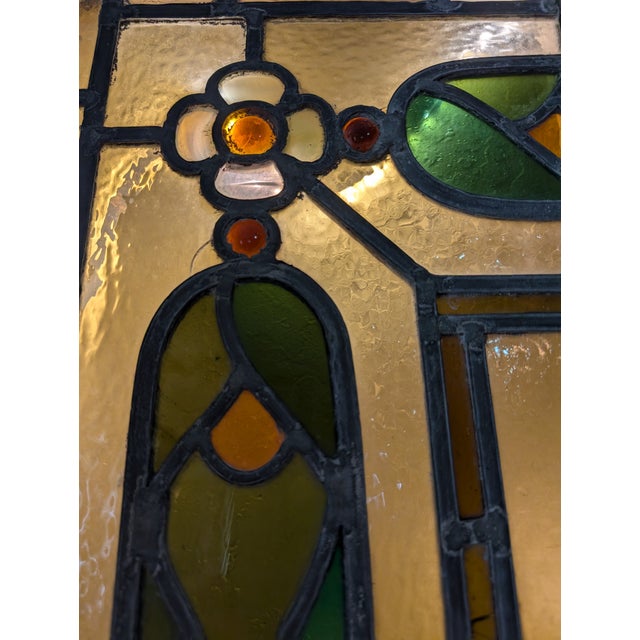 Late 19th Century Antique Victorian Stained Glass Window Large For Sale - Image 5 of 12