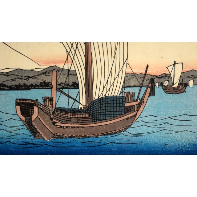 Kiyomi Barrier & Seiken Temple Near Okitsu- Japanese Woodcut Print on Rice Paper by Utagawa Hiroshige For Sale In Monterey, CA - Image 6 of 8