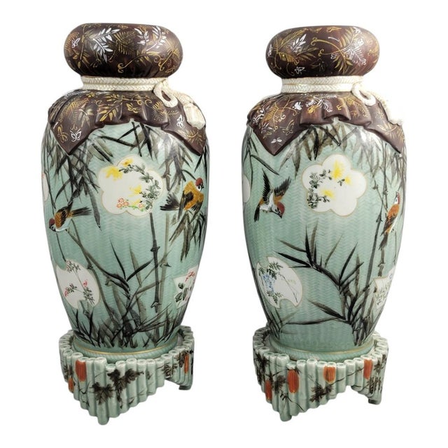 Porcelain Vases by Kato Sanhei, Set of 2 For Sale - Image 4 of 13