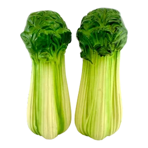 Vintage Green Celery Hand Painted Salt and Pepper Shakers- a Pair