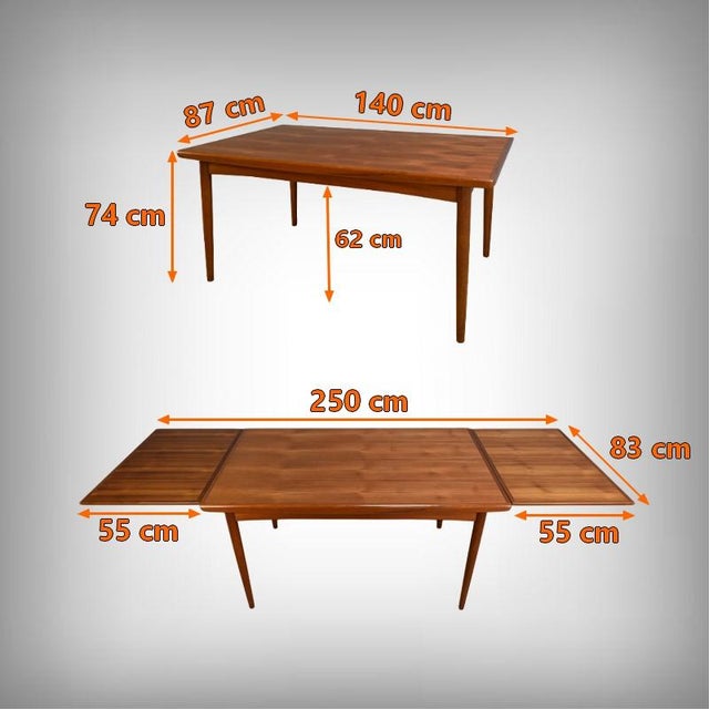 Extendable Table in Teak from Dyrlund, Denmark, 1960s For Sale - Image 14 of 15