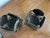 Coffee Vintage Brutalist Cast Metal Shell Candle Holders – Sculptural Organic Modern, a Pair For Sale - Image 8 of 11