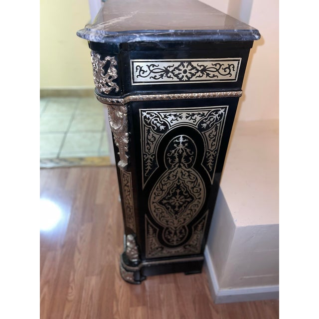 French 1960s Boulle Buffet Credenza Cabinet For Sale - Image 3 of 8