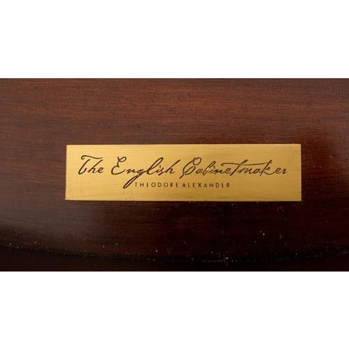 Theodore Alexander English Style Mahogany Leather Top Partners Desk For Sale - Image 11 of 11